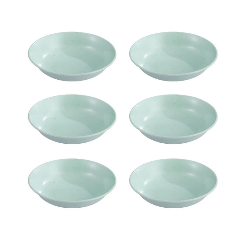 6PCS Wheat Straw Seasoning Dish Set - Small Dipping Snack Plates