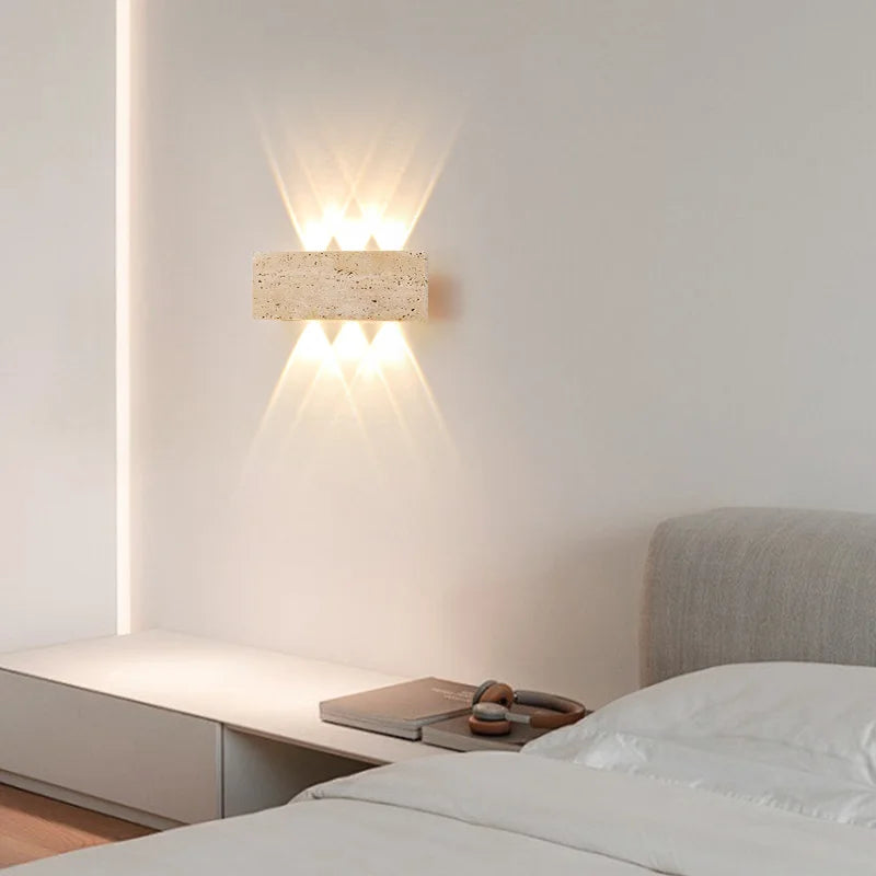 Wabi-sabi LED Wall Lamp Garden Light Stone IP65 Outdoor Waterproof Bedside Retro Sconces Lighting Fixture Home Decoration Indoor