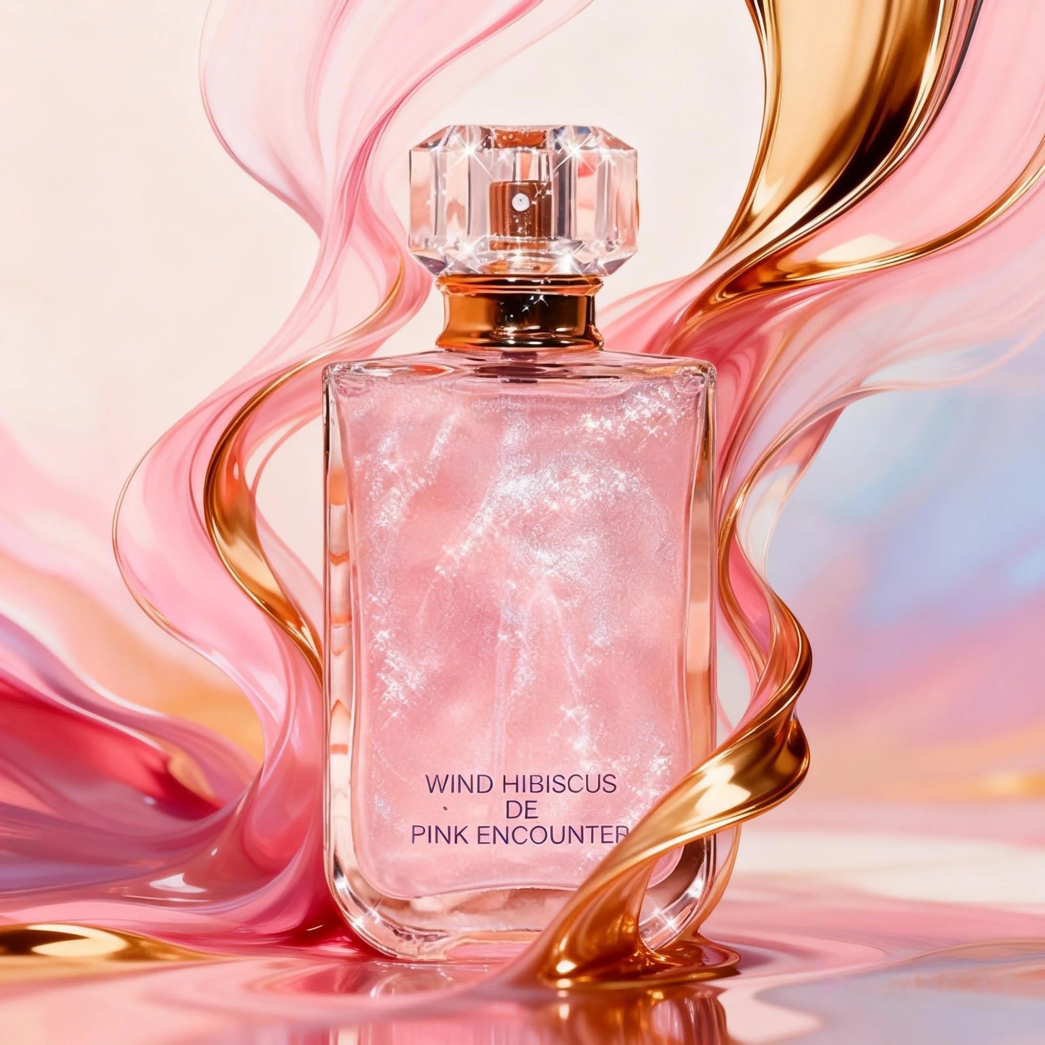 50ml Feng Mu Jin Pink Encounter Women Eau De Parfum, Long Lasting Floral Fruity Perfume, Grapefruit Quince Hyacinth Jasmine Scent, Musk Cedar Amber Fragrance, Shimmer Quicksand Bottle Gift for Girlfriend