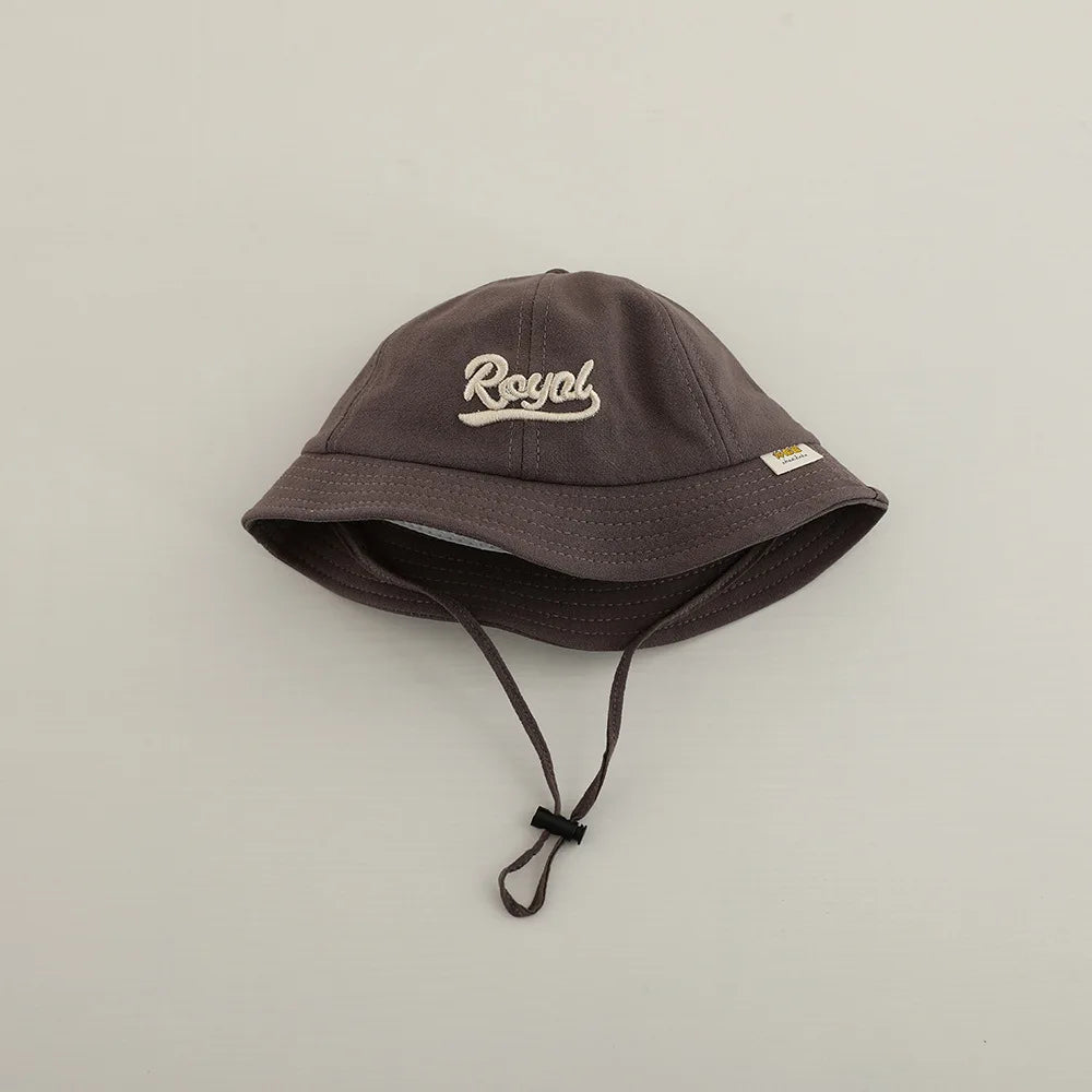 Embroidered Baby Bucket Hat Sun Safe Unisex Beachwear For Toddlers With Letter Design
