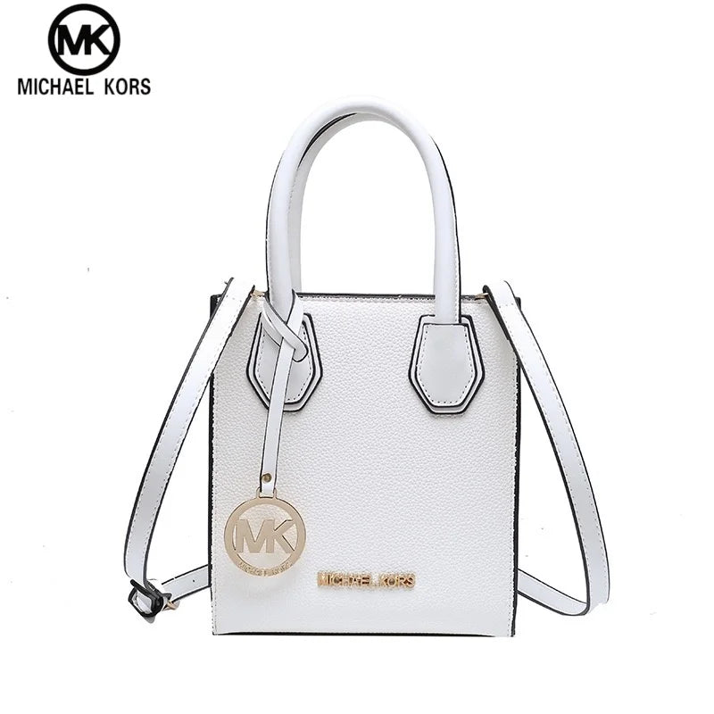 2026 New Michael Kors Women's Fashion One Shoulder Handbag MK Cross Shoulder Vertical Small Square Bag Classic Letter Bag