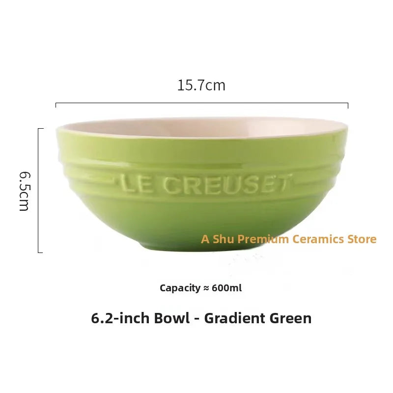 Le Creuset Cool Color Cerc Bowl for Salad Soup Noodles Fruit Rice round Multifunctional Dining Utensils French Sle Daily...