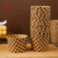 50pcs Heat-Resistant Kraft Paper Muffin Cups for Baking