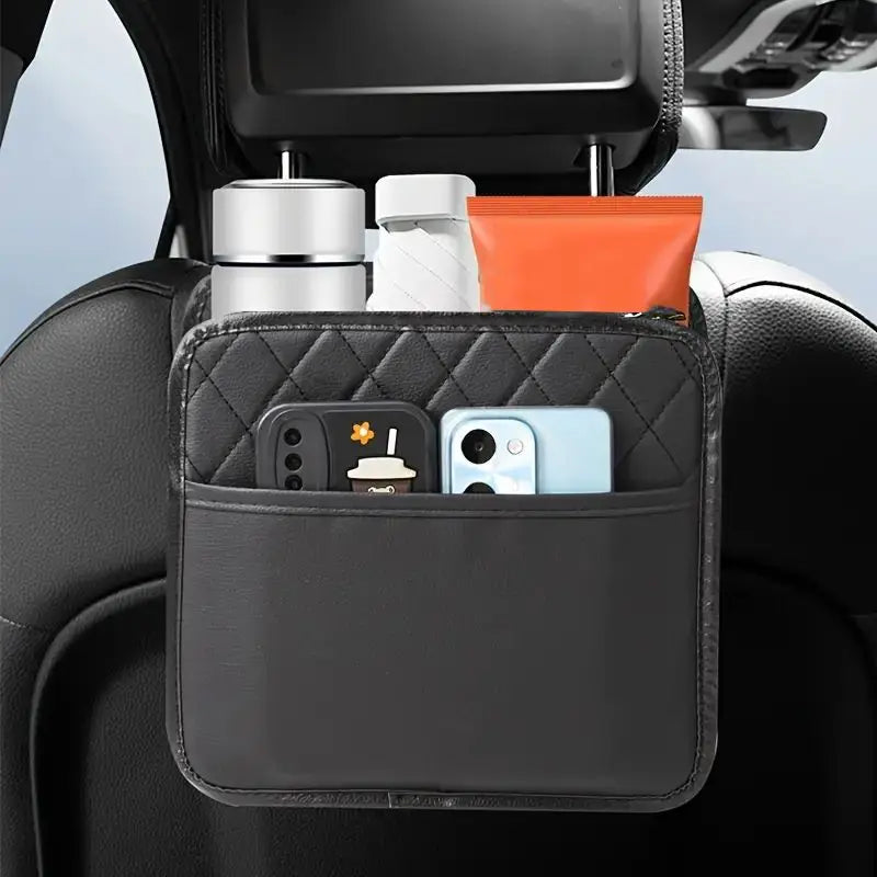 PU Leather Car Seat Organizer Storage Bag for All Vehicle Models Keep Your Ride Neat & Protected with Essential Auto Accessories