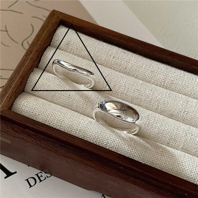 Panjbj 925 Sterling Silver Lines Ring For Women'S Jewelry Finger Adjustable Open Vintage For Birthday Dropship