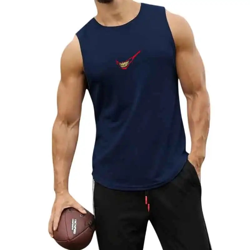 Men's Gym Tank Top Sleeveless Fitness Workout Shirt - Polyester
