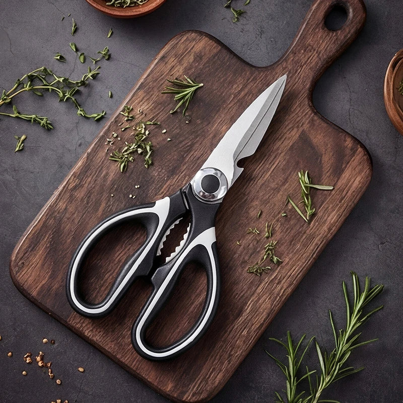 Tijeras de cocina de acero inoxidable con cortador de huesos de pollo multifuncional son adecuadas para cocinar, hornear y preparar comidas