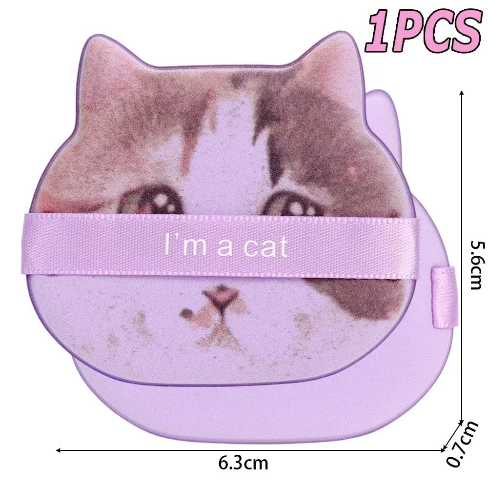 Makeup Puff Cute Cartoon Cat Dual Use For Dry Wet Application Air Cushion Sponge Foundation Concealer For Everyday Use