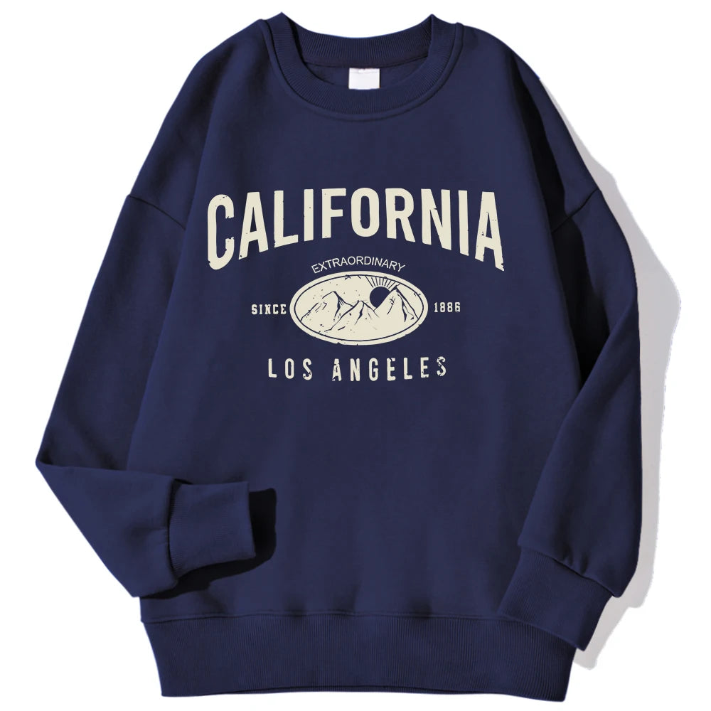 New York California Malibu Letter Sweatshirts Winter Women'S Casual Loose Hoodie Fleece Warm Crewneck Pullover Comfortable Clothes