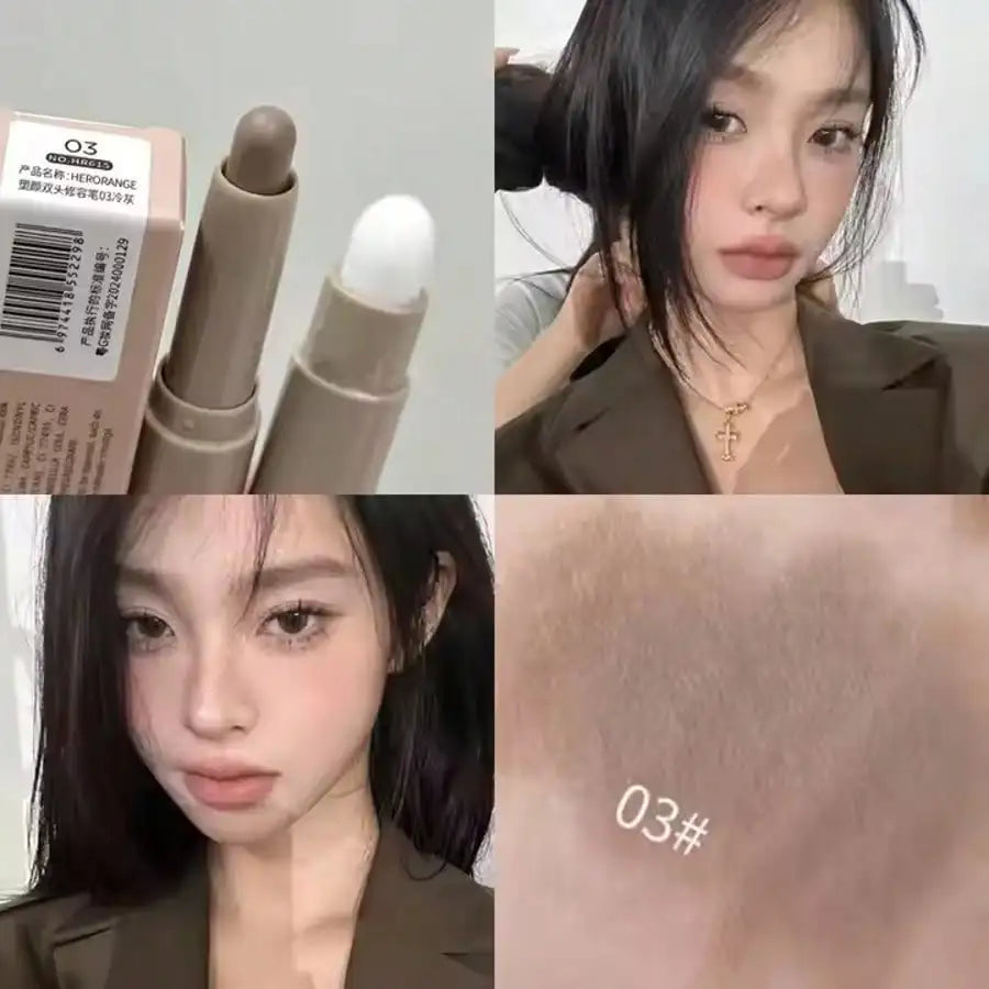 Herorange Valentine's Day Gift Contour Stick - 2-in-1 Nose & Face Sculpting Pen with Brush, Suitable for All Skin Types