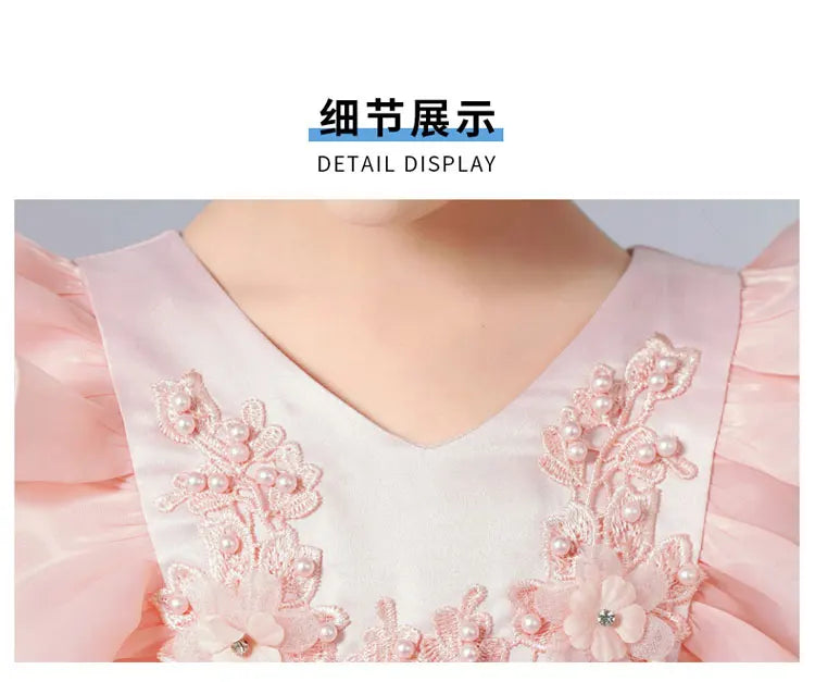 Fashion Flower Girl Dresses Sleeveless Lace Kids Clothes Girls Dress Summer Children Girls Party Dresses 4-14 Years