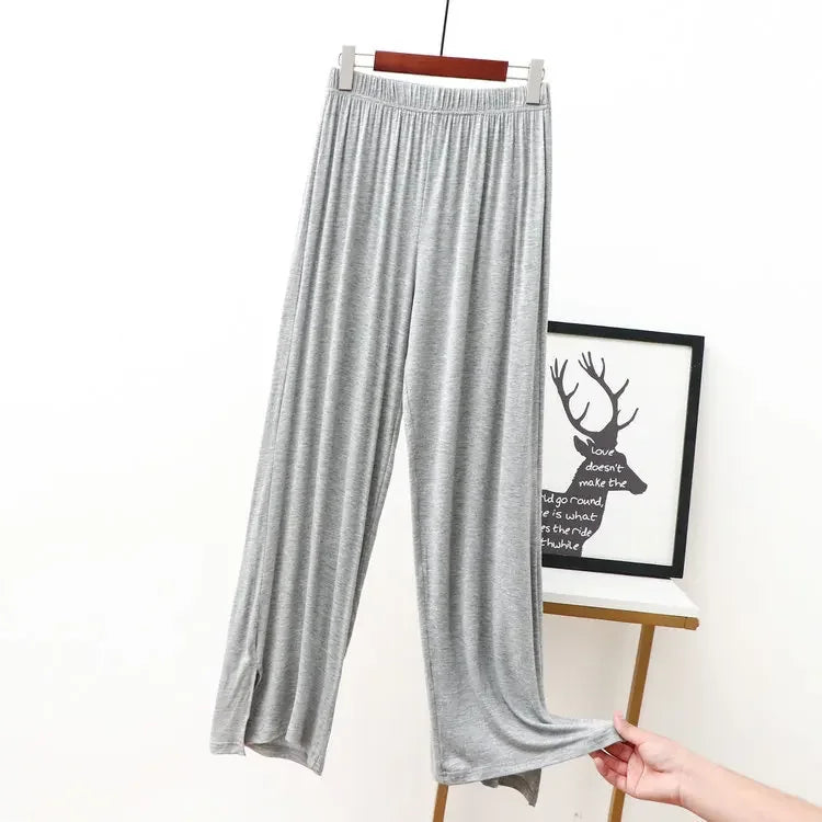Women's Modal Wide-Leg Pants - Floor-Length Casual Loose Trousers