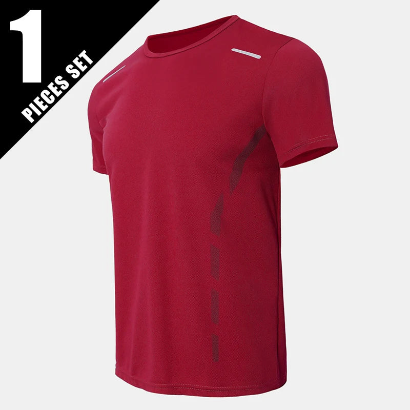 Men's Printed Quick-Dry Sports T-Shirt - Casual Fitness Tee