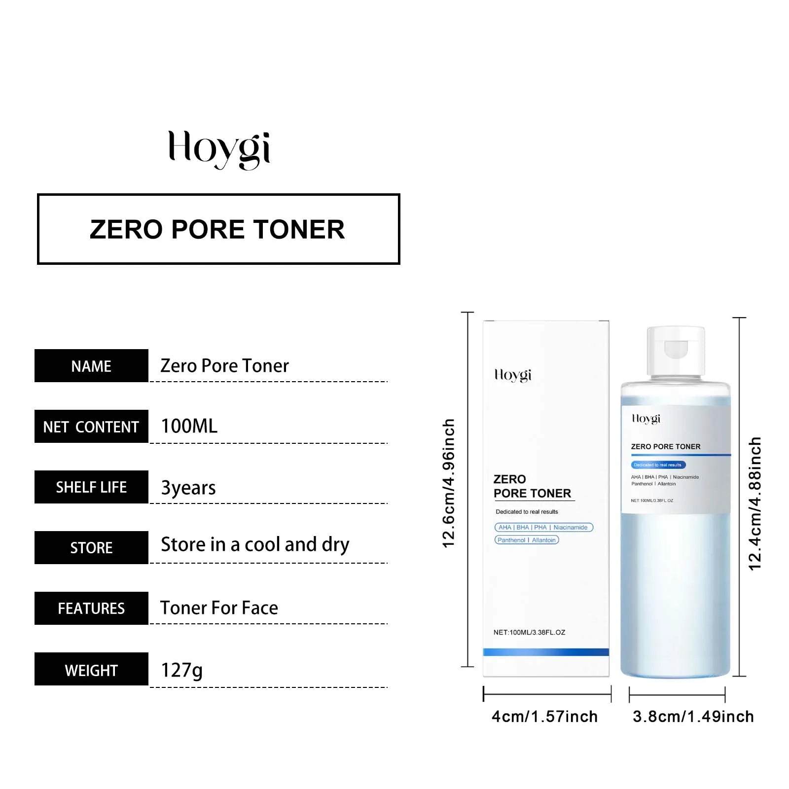 Hoygi Deep Hydration Face Toner Shrink Pores Clarify Skin Barrier Repair Sensitive Skin Care Nicotinamide Hydrating Toner 100ml