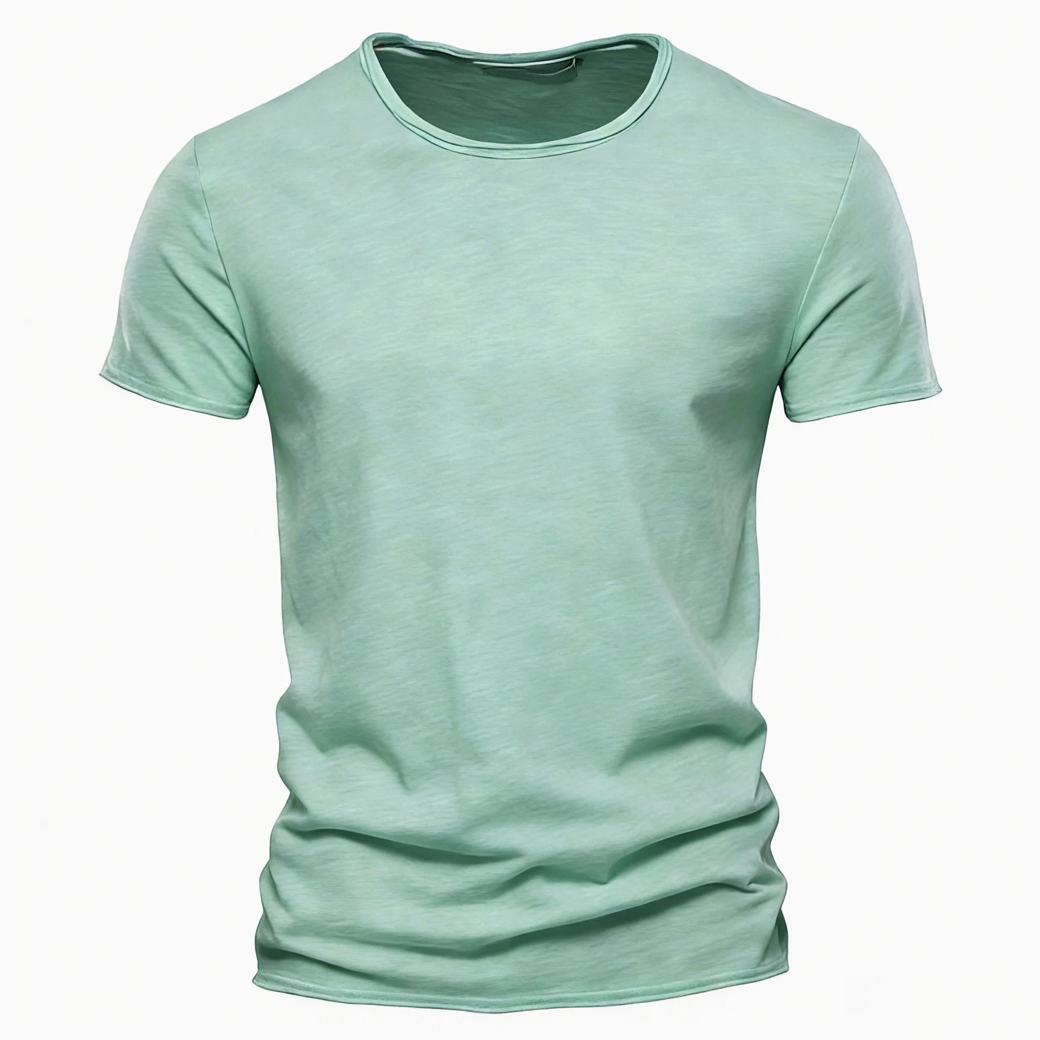 Aiopeson 100% Algodón Hombre Cuello V Camiseta Ajustada de Confort Premium Casual
