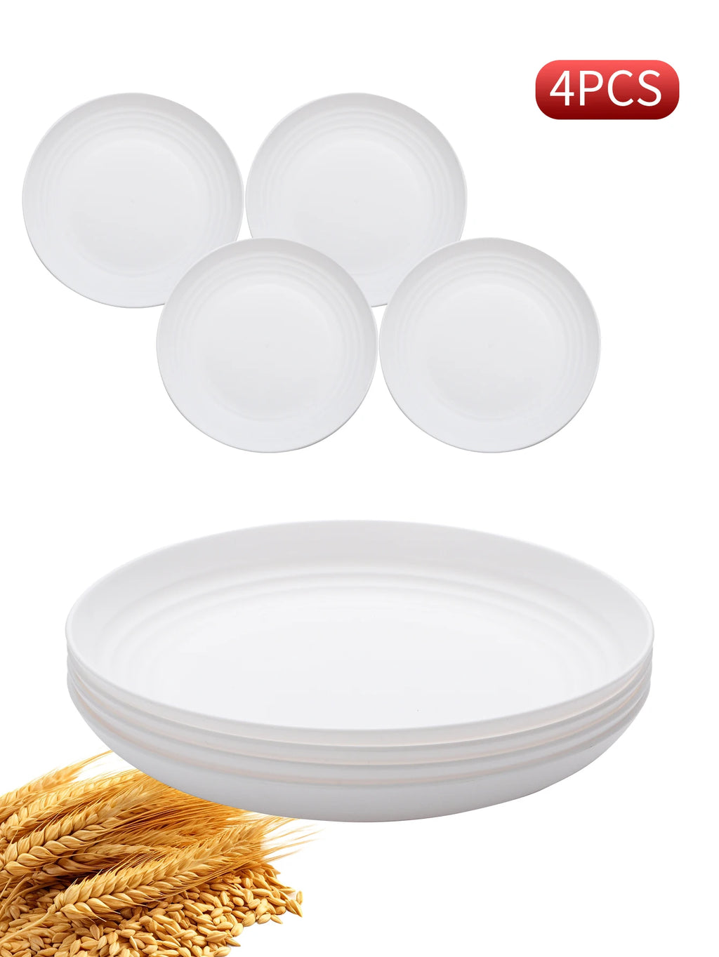 4/16pcs Plastic Plates (9 Inches in Diameter) Are Reusable and Suitable for Home Kitchens for Snacks, Desserts