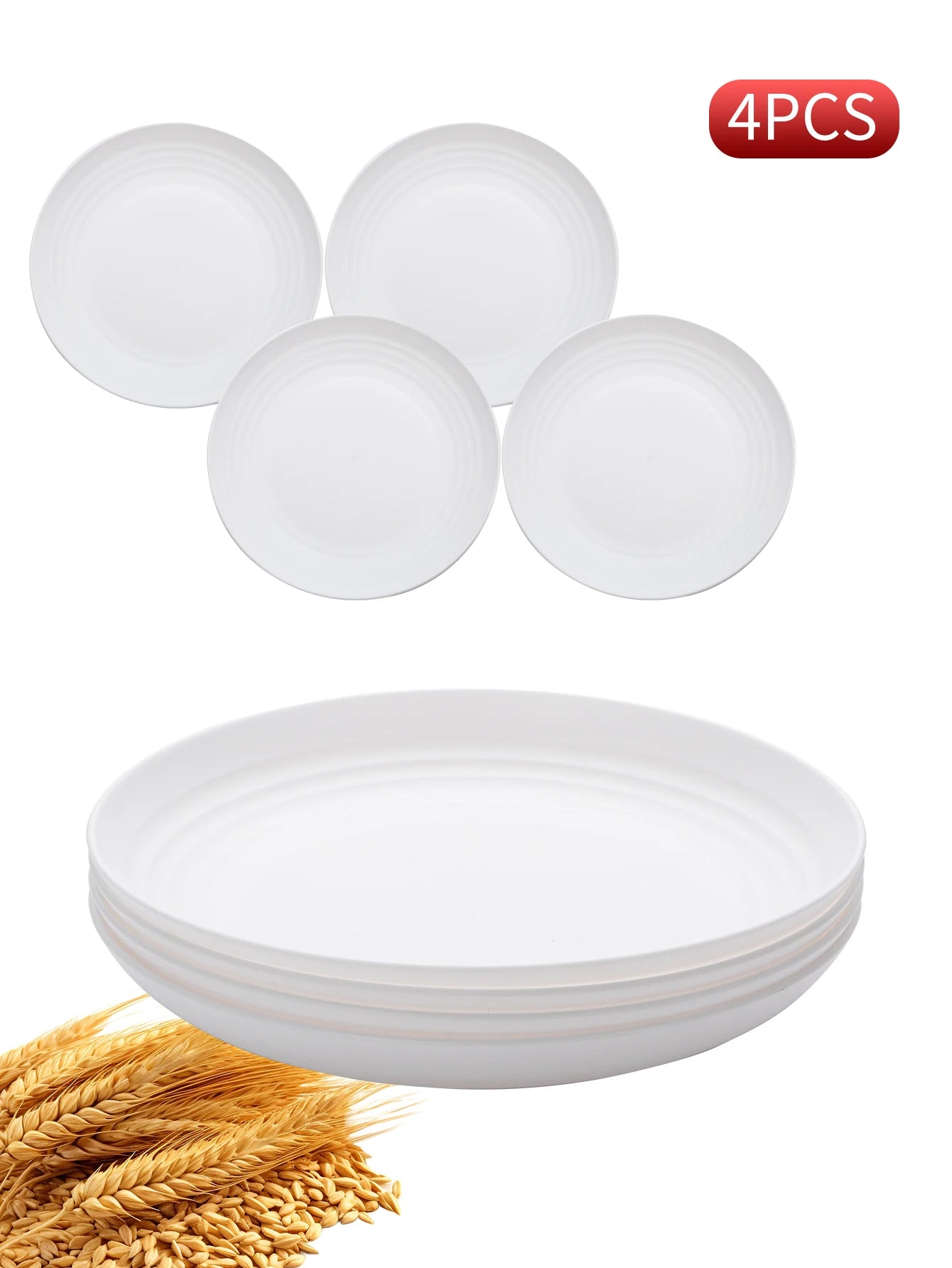 4/16pcs Plastic Plates (9 Inches in Diameter) Are Reusable and Suitable for Home Kitchens for Snacks, Desserts