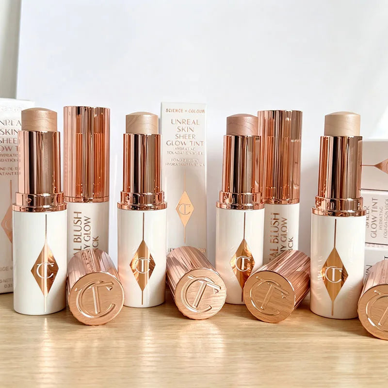 New CT 6 Colors Jelly Blush Stick Multi-use Lip Cheek Tint Soft Glow Hydrating Glowing Natural Low Saturation Pink Purple Blush