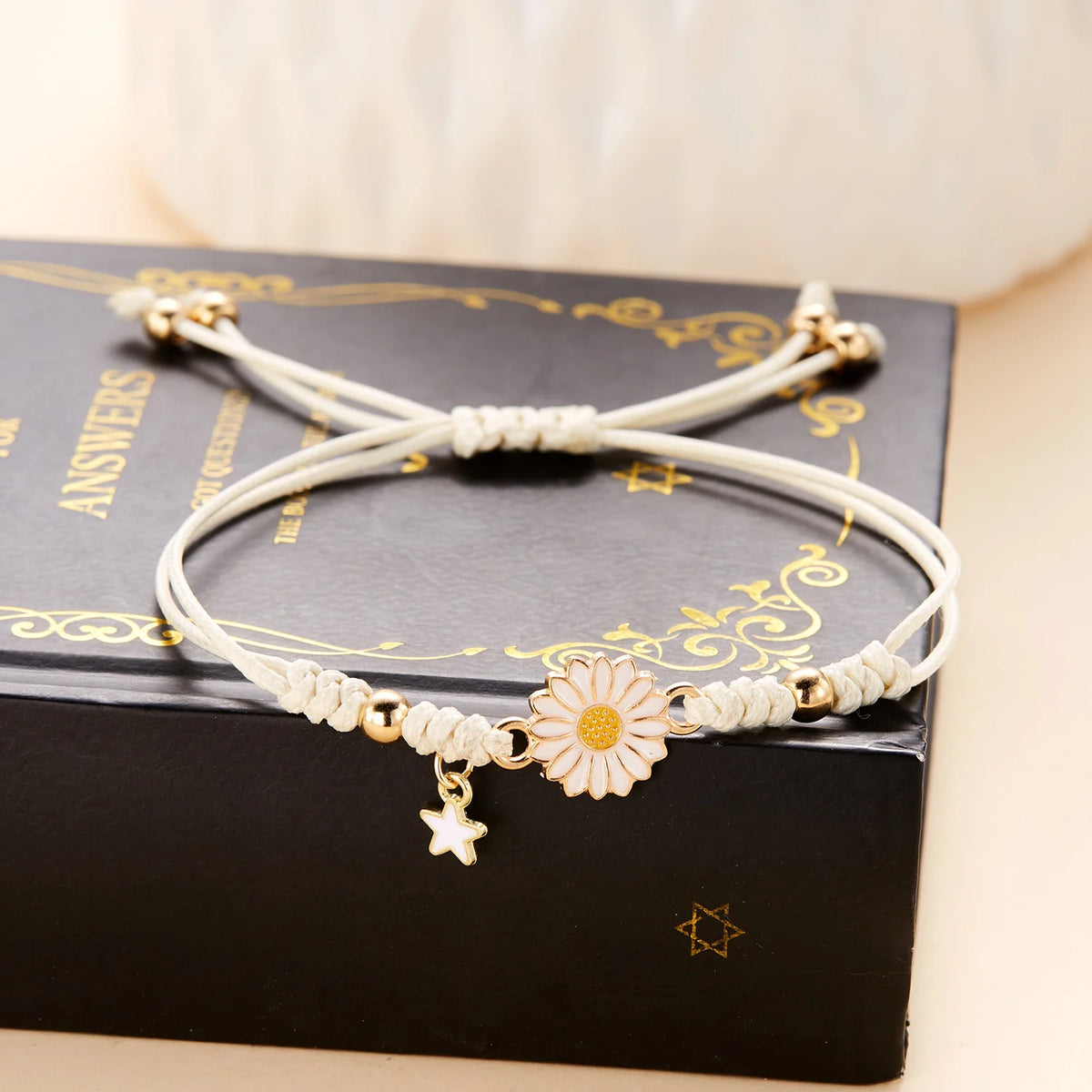 Simple Handmade Braided Sunflower Bracelets for Women, Colorful Adjustable Friendship Good‑Luck Fashion Jewelry Gift