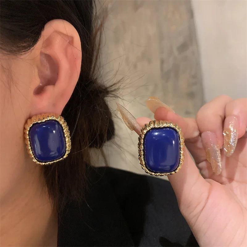 Xialuoke European American Style Design Stud Earringsfor Women'S Men Geometric Chunky Trendy Chunky Jewelry Gifts