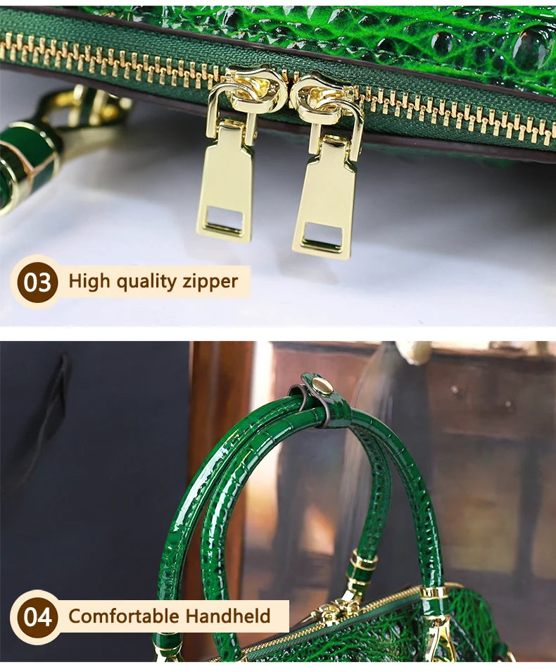 Crocodile Pattern High-End 2025 New Retro Fashion Handbag, Large-Capacity Texture, Single-Shoulder Crossbody Bag, Pillow Bag