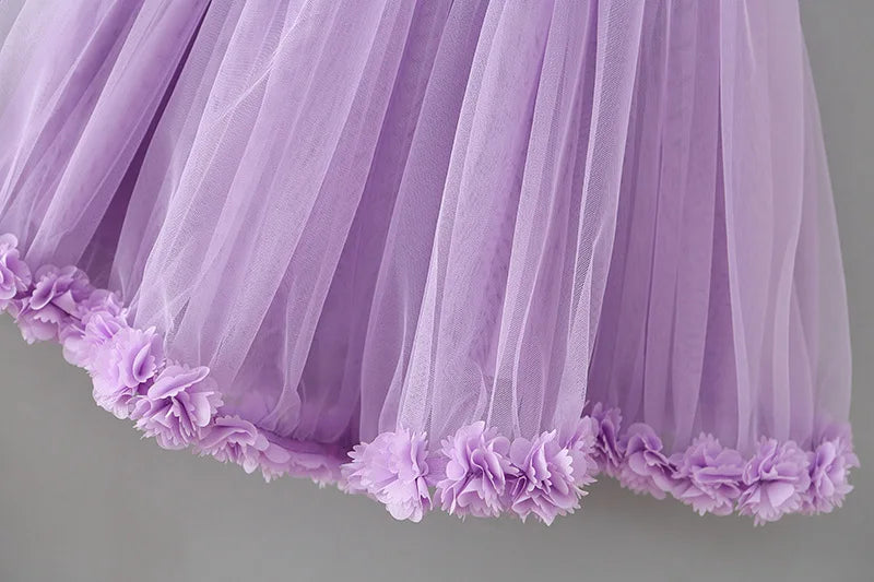 HETISO Girls Princes Lace Dresses Baby Kids Sling Wedding Party Ball Gown Costume For 1-6 Years