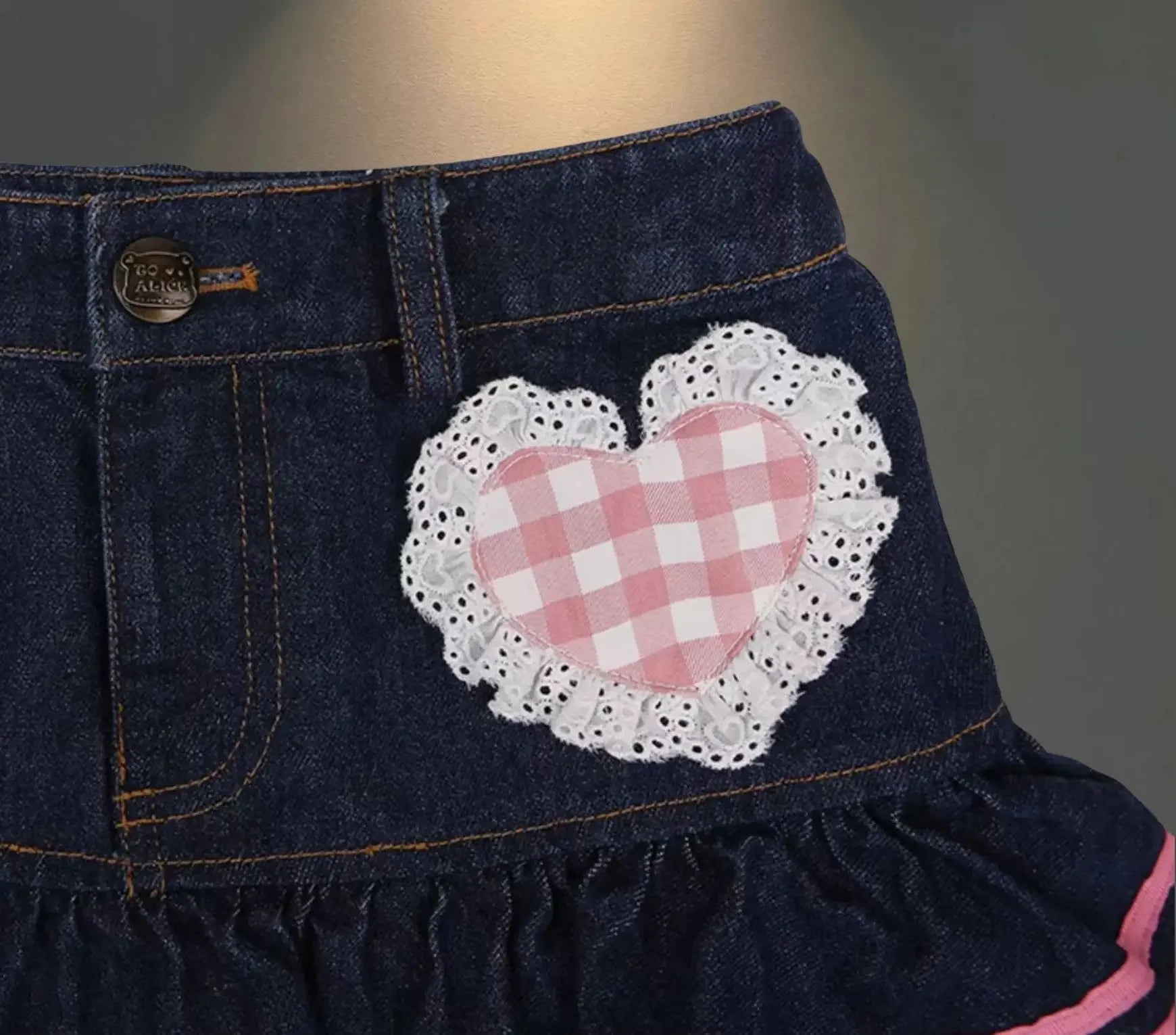 Skirt Women's 2025 New Summer Pink High-grade Pleated Denim Skirt Women's Clothes Bow Sweet Style