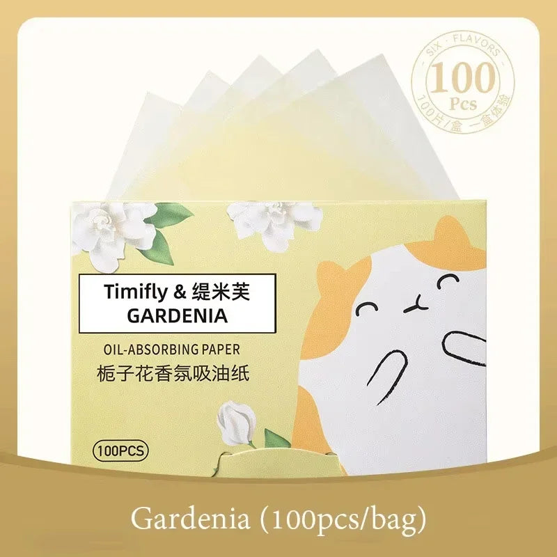 100pcs Fragrance Facial Oil Absorbing Paper facial absorbent paper Face Oil Absorbing Sheets Makeup Tools Skin Care for Women