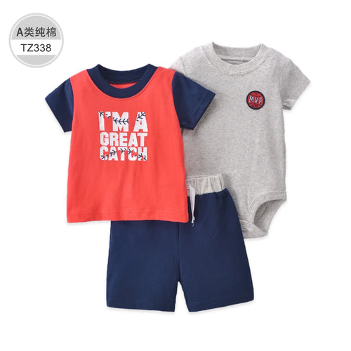 Bebe Baby Clothes 6 To 24 Months Unisex 3 Piece Summer Set Short Sleeve Shorts For Boys And Girls Adorable