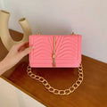 Brand Designer PU Striped Women's Shoulder Bag Fashion Tassel Chain Crossbody Bag Small flap Handbag  2023 Trend