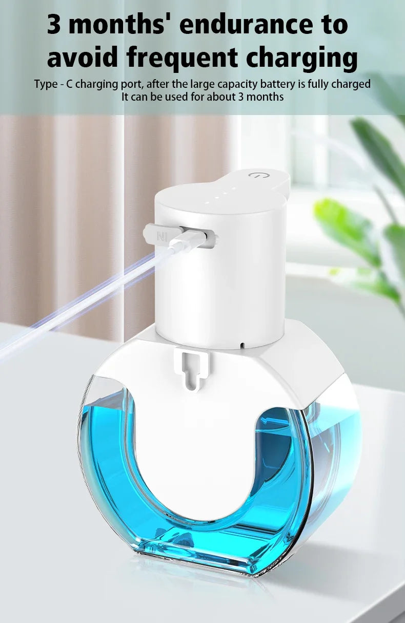 Dispensador automático de jabón de 420 ML, sin contacto, botella de desinfectante de manos con sensor infrarrojo, dispensador de jabón montado en la pared para baño