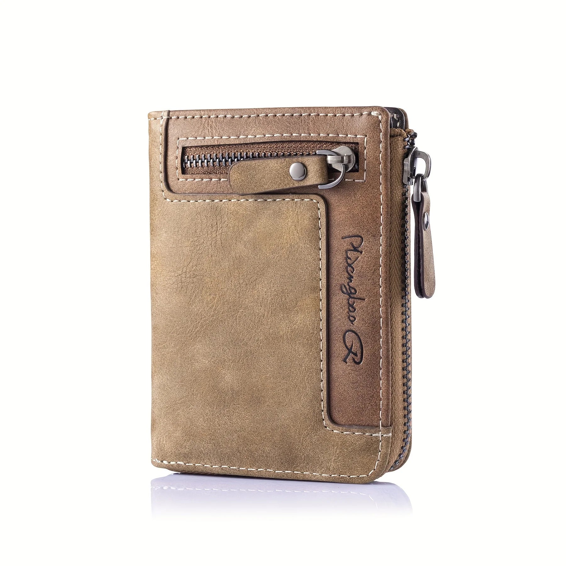 Men's Retro Short Wallet Multifunctional Fashion Zipper PU Leather Coin Purse High Quality Credit Card Holder Ideal Gift For Men