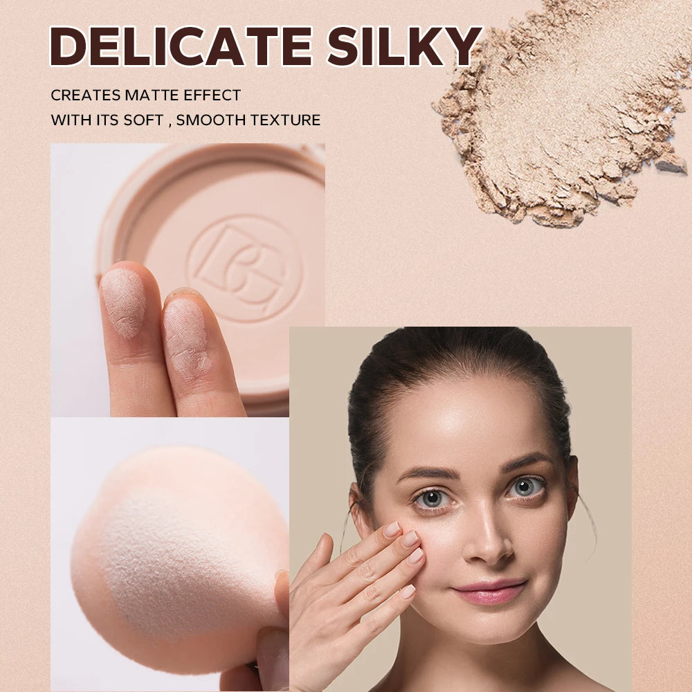 Beauty Glazed Oil Control Matte Face Powder Long Lasting Flawless Setting Powder Face Makeup With Mirror