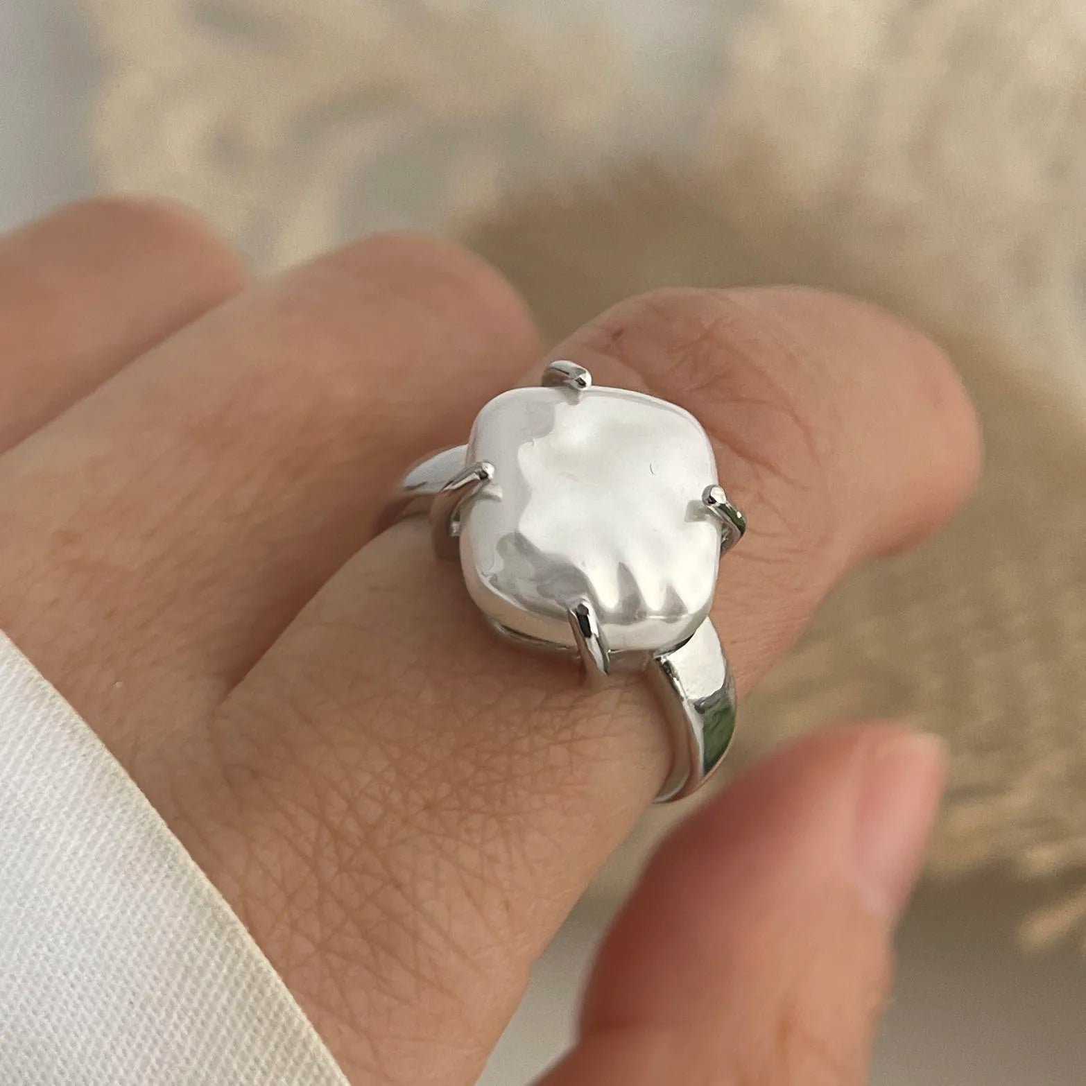 925 Sterling Silver Rings For Women'S Couple Minimalist Handmade Round Line Ring Jewelry Prevent Allergy
