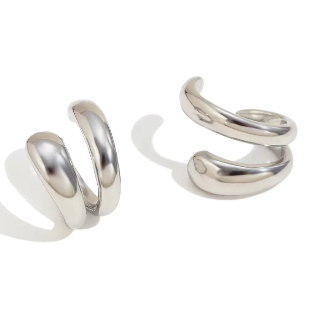 Punk Piercless Ear Clip Earring For Women'S Classic Gold Color Trendy Earcuff Earrings Girl Y2K Daily Wear Jewelry