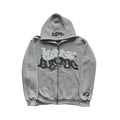 Hooded zipper hoodie with retro American-style letters, unisex, suitable for pairing with a millennial-style jacket