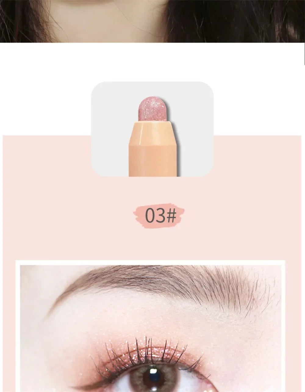 Pearlescent Eyeshadow Stick Pencil Glitter Eyeshadow Waterproof Shimmer Silkworm Liner Pen High-gloss Cosmetics Beauty Makeup