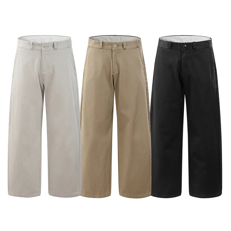 2026 Spring Summer New 100% Cotton Casual Straight Trousers for Men Clothing Soft Comfort Linen Male Pants LX6032