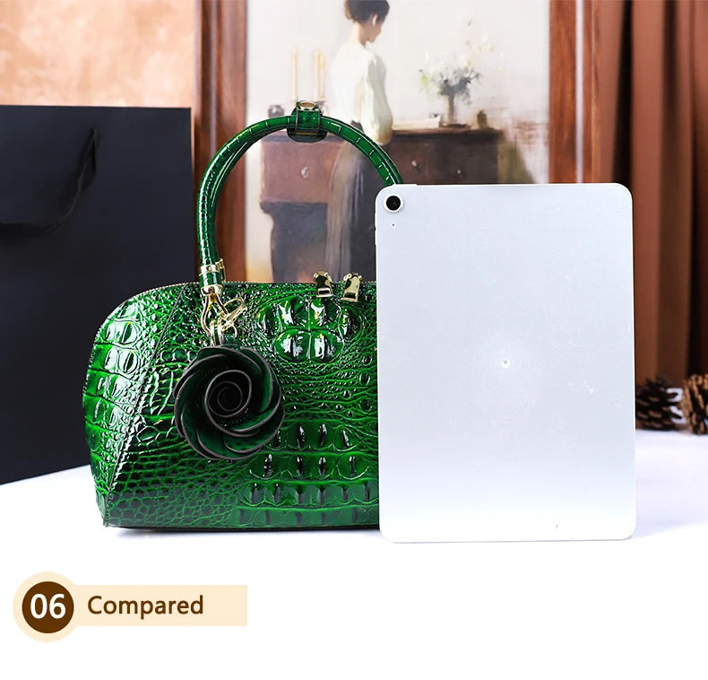 Crocodile Pattern High-End 2025 New Retro Fashion Handbag, Large-Capacity Texture, Single-Shoulder Crossbody Bag, Pillow Bag