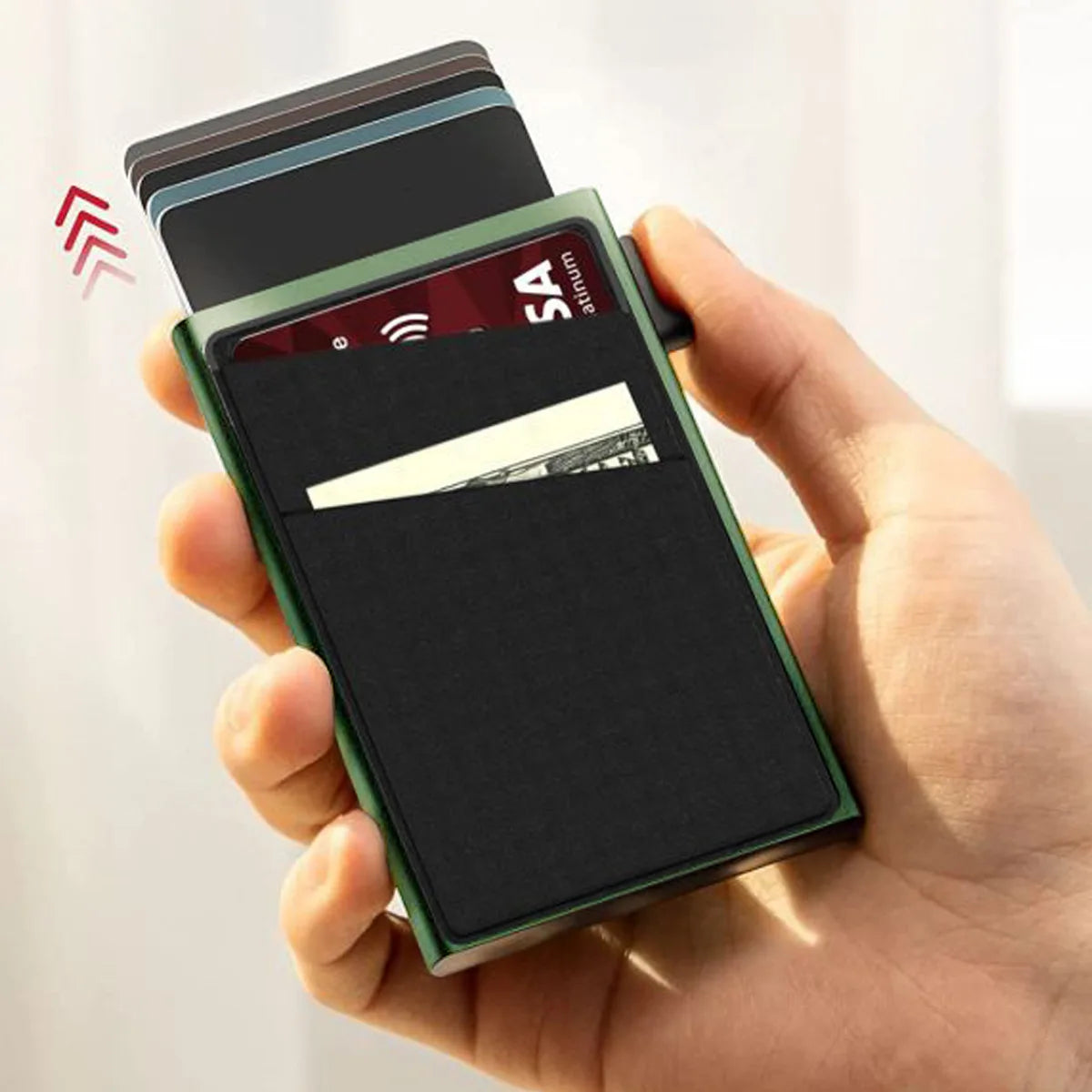 Anti-theft Cards Protectors Card Holder Minimalist Smart Wallet RFID Protection Aluminum Metal Box Cardholder Case Porte Carte