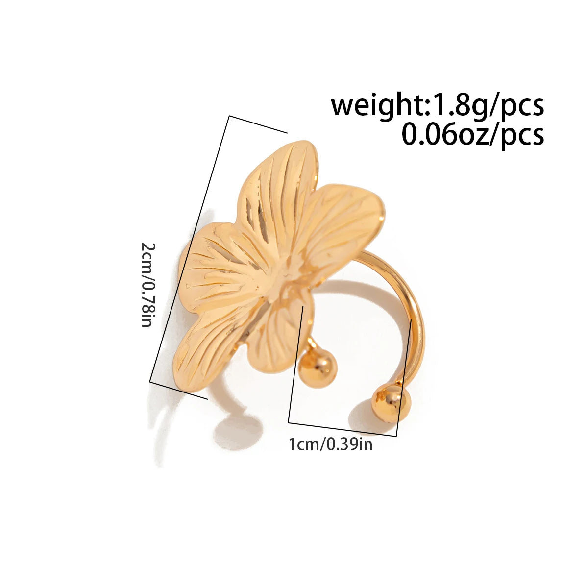 Kunjoe 2Pcs/Set Gold Color Flower Ear Clips Earrings Without Perforated For Women'S Fashion Petal Floral Ear Cuff Daily Jewelry