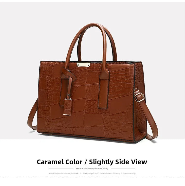 Trendy Lizard Pattern Mother-Daughter Handbag Summer 2025 Vintage Style Women's Tote Shoulder Bag Crossbody Bag Large Size