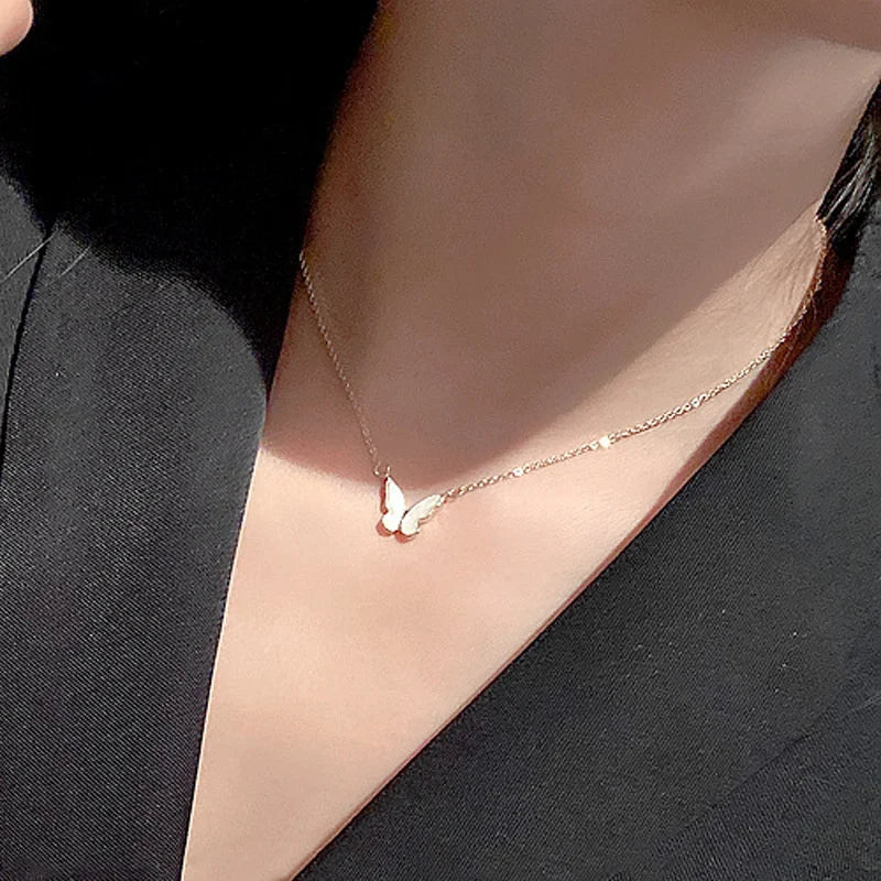Sparkling Necklace Trendy Chain Choker for Women Fashion Brilliant Crystal Silver Plated Necklaces Accessories Jewelry Gift 2024