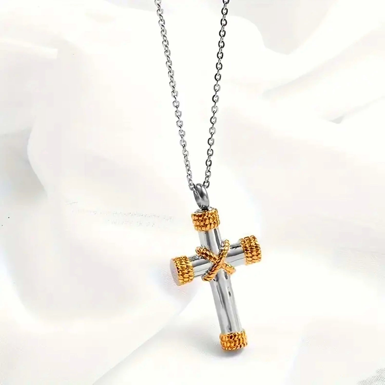 Cremation Jewelry For Ashes For Human Keepsake Stainless Steel Cross Memorial Pendant Cremation Urn Necklace For Human Ashes