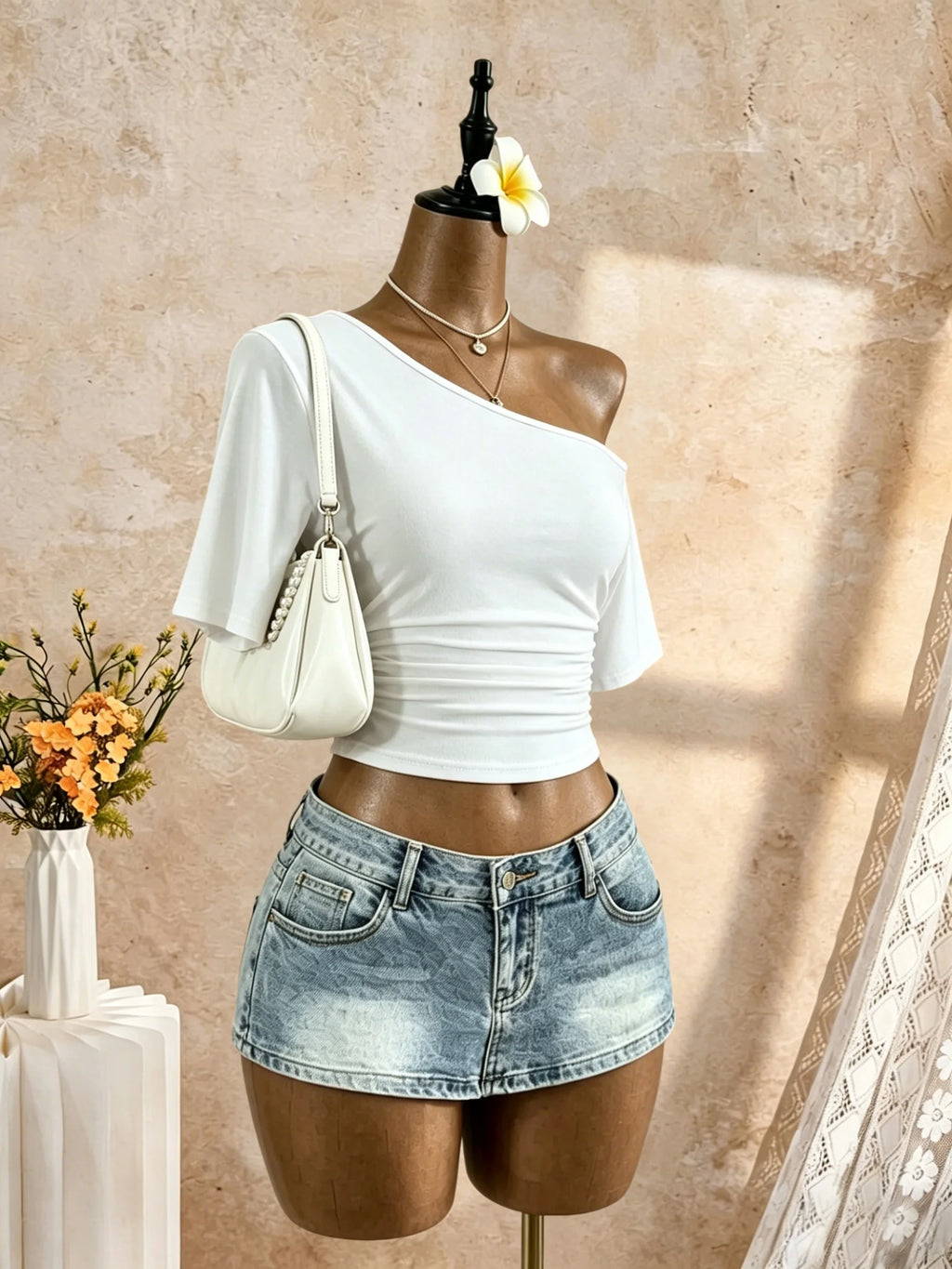 Women One Shoulder Short Sleeve Side Ruched Cropped T Shirt 2026 Summer Y2K Going Out Casual Streetwear Tops