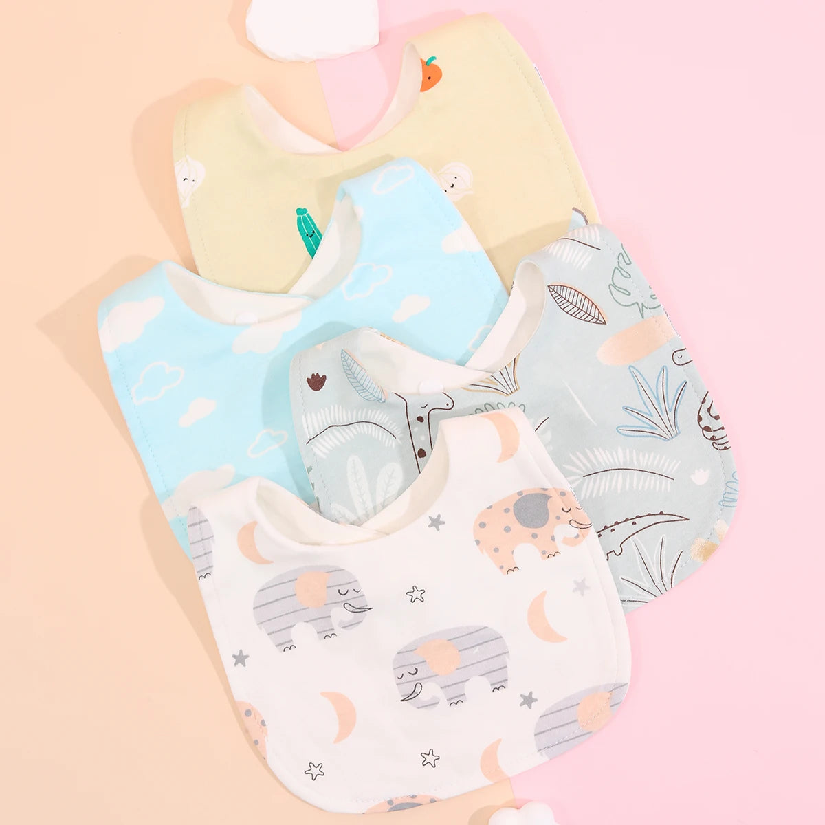 Cotton Soft Baby Adjustable Bandana Bibs Set Of 4 For Newborns And Toddlers Dribble Bibs