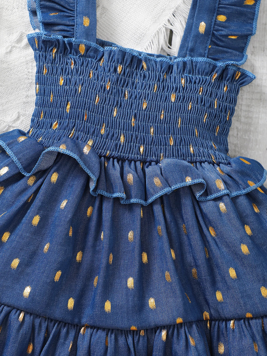 3-24Months Infant Baby Girl Dot Slip Blue Dress Toddler Girl Summer Fashion Princess Dresses With Headband 2Pcs Set