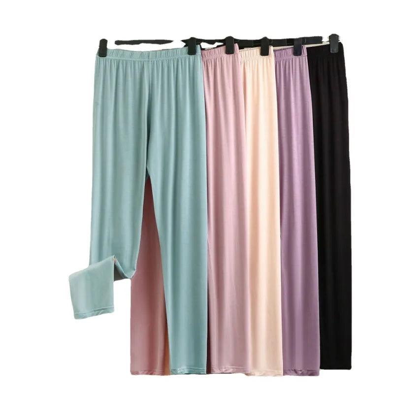 Women's Modal Pajama Pants - Plus Size Elastic Waist Sleep Bottoms