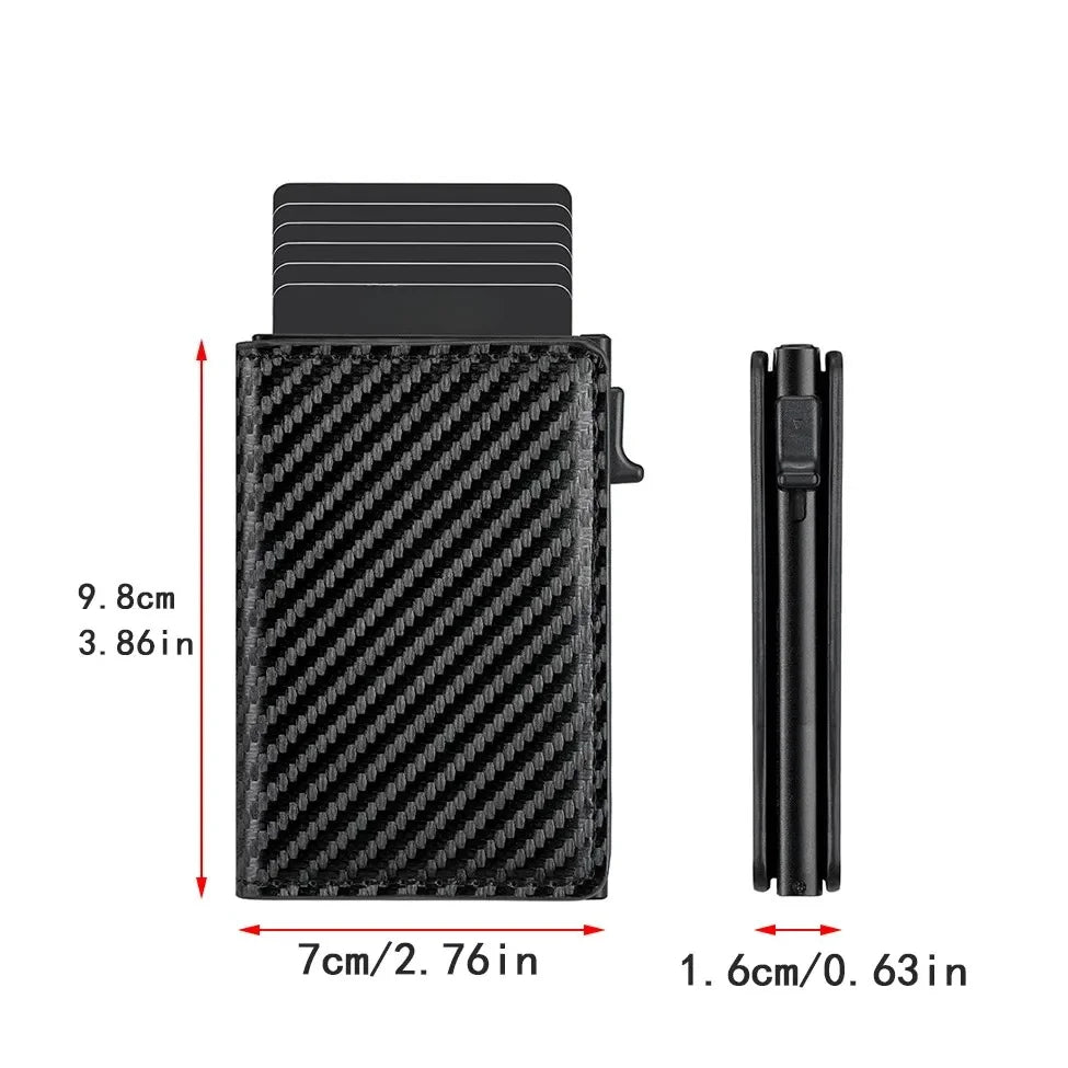 RFID Blocking Aluminum Pop-Up Card Holder Multi-Functional Designer Bank & ID Card Wallet Fashion Business Purse for Men Women