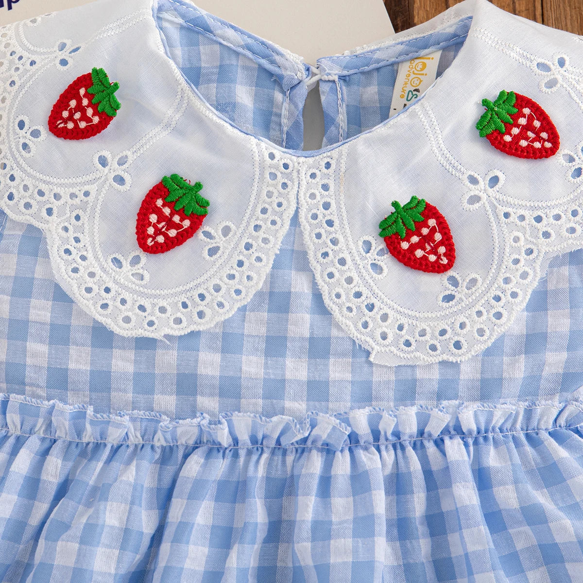 Summer New Baby Girl Plaid Dress Cute Red Strawberry Children'S Clothing (6 Months -3 Years Old)